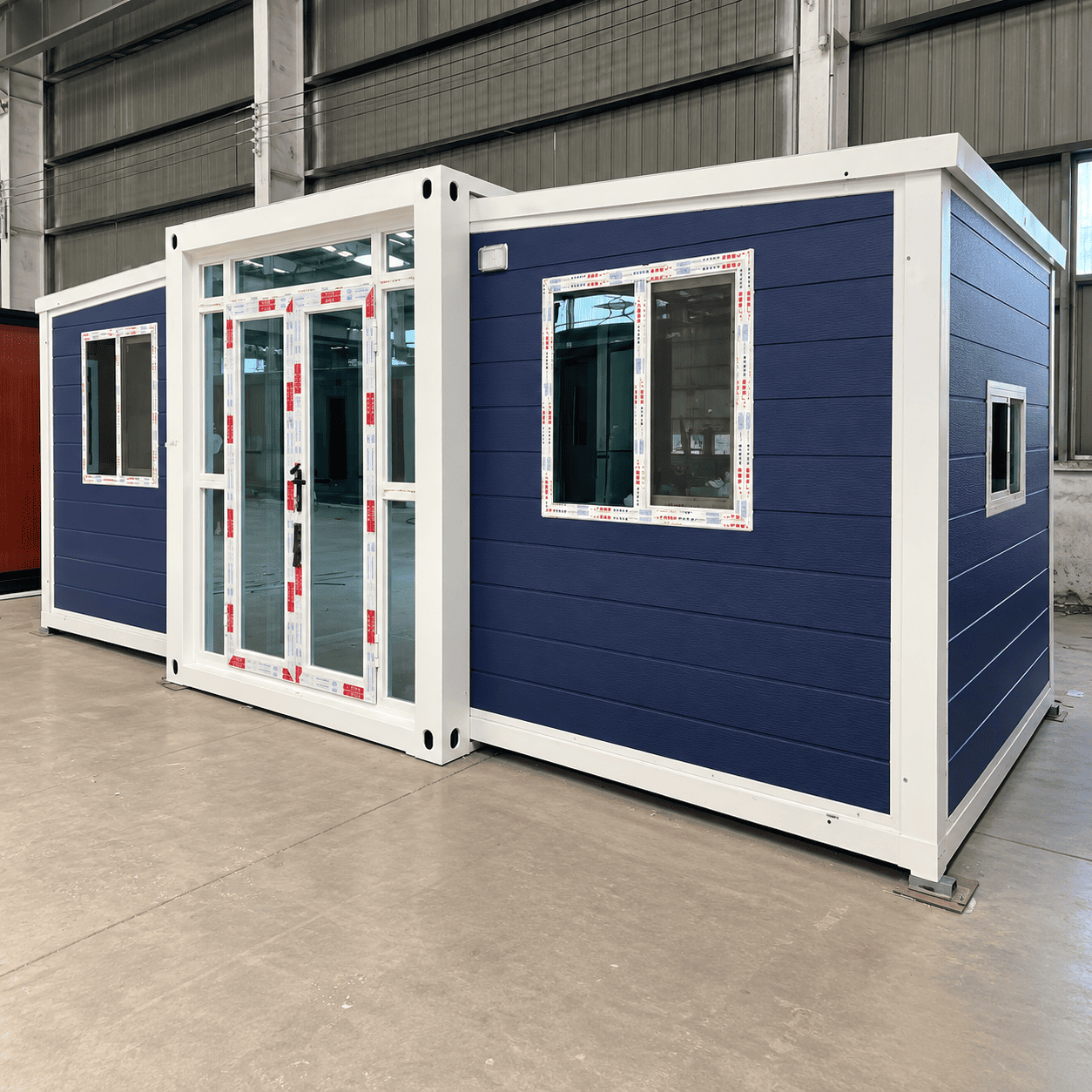 Casa Box 10ft erweiterbares Containerhaus | Marineblauer moderner K&uuml;sten-Pod