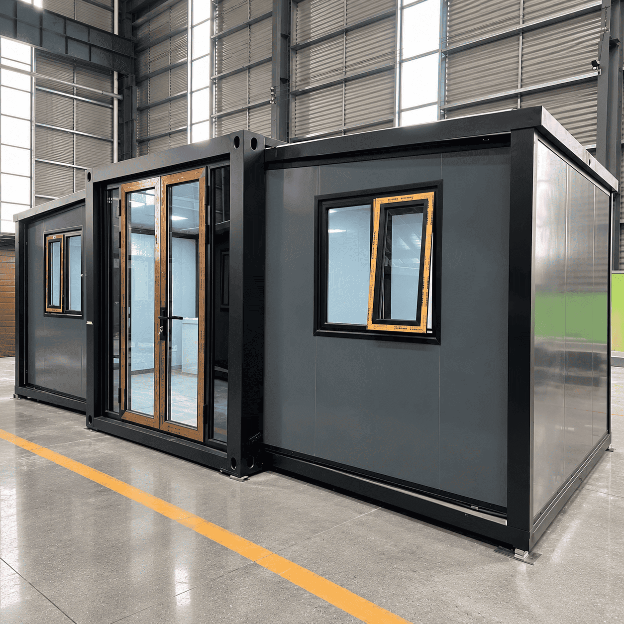 Casa Box 10ft erweiterbarer Container Home | Moderne schwarze Rahmenplatte