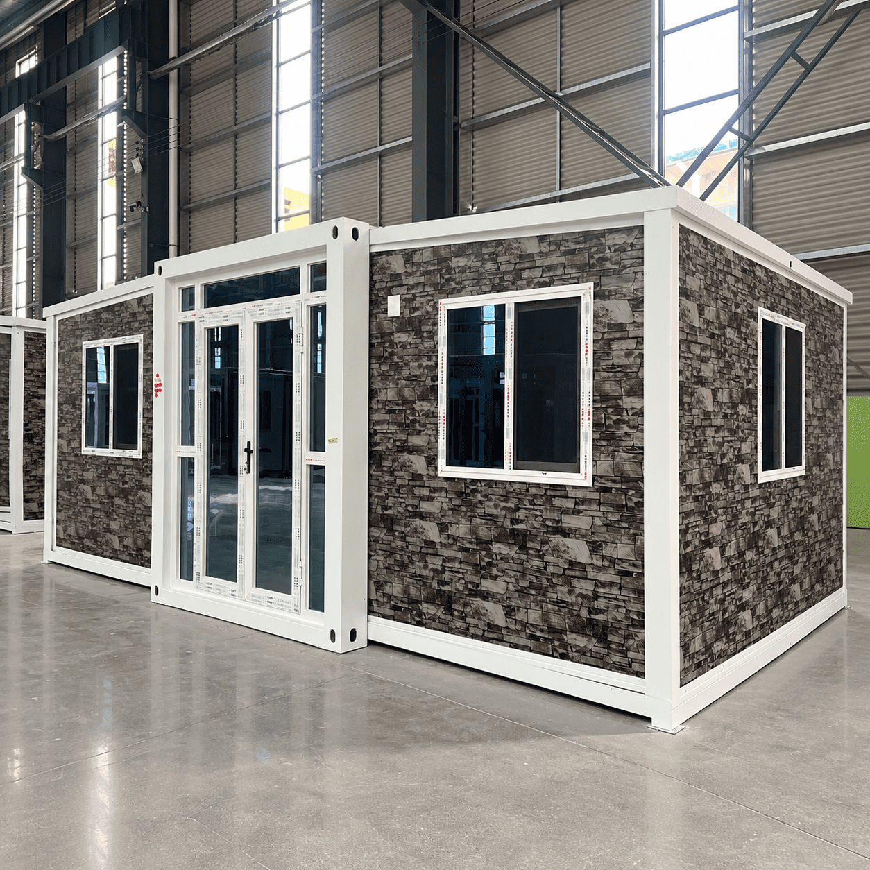 Casa Box 15ft erweiterbarer Container Home | H&uuml;tte mit Felsstruktur